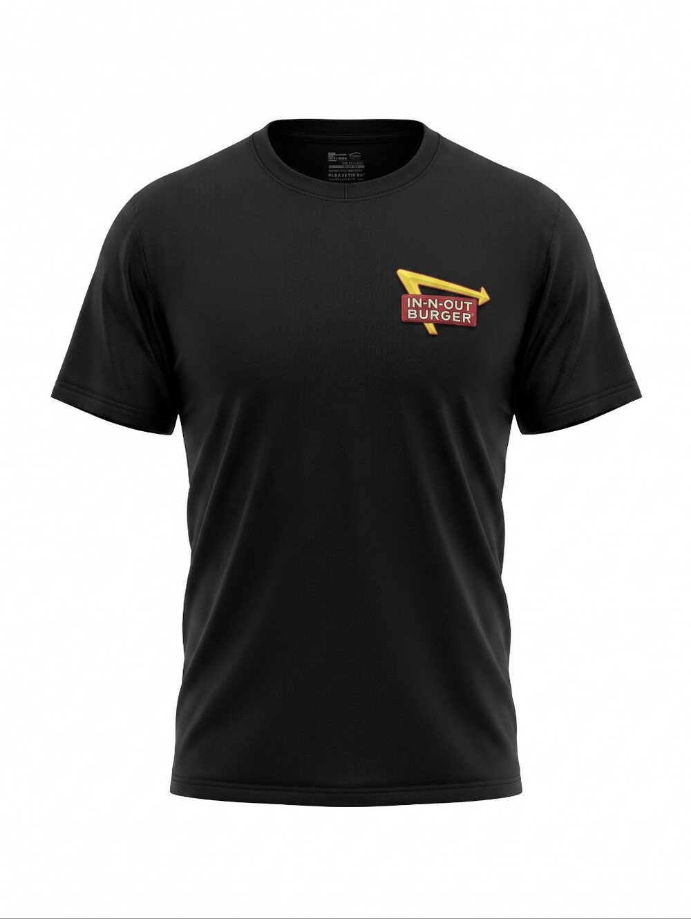 In N Out Black Short Sleeve Tee with Yellow & Red Logo 75 years